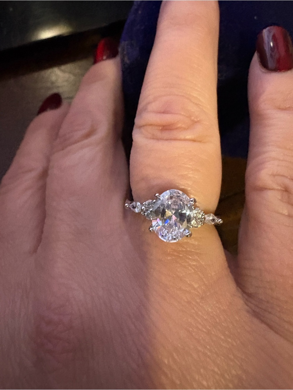 Classic Silver Solitaire CZ Engagement Ring in White